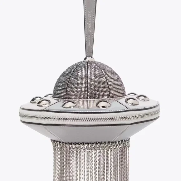 Kate Spade Spaced Out Embellished Metallic 3D UFO Top Handle Bag - Picture 2 of 9